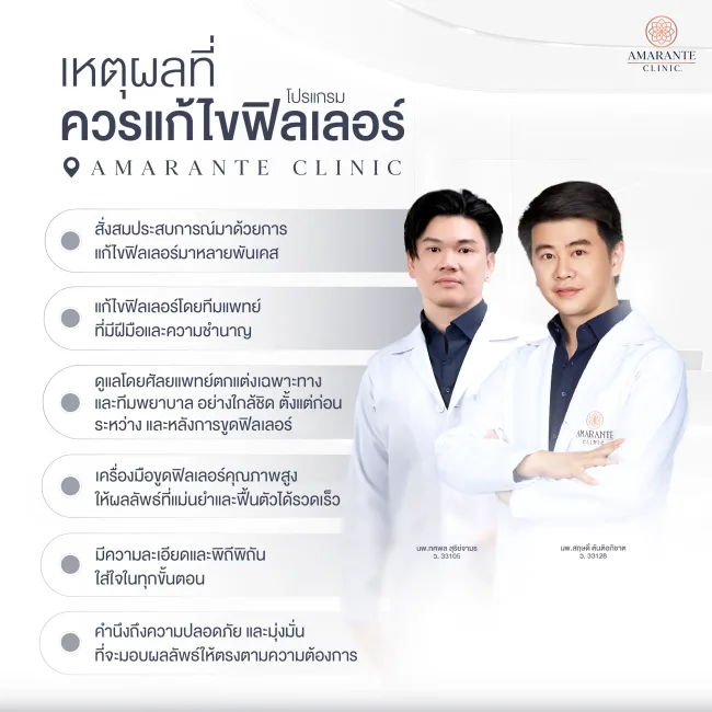 ทำไมต้องแก้ไขฟิลเลอร์กับ Amarante Clinic?