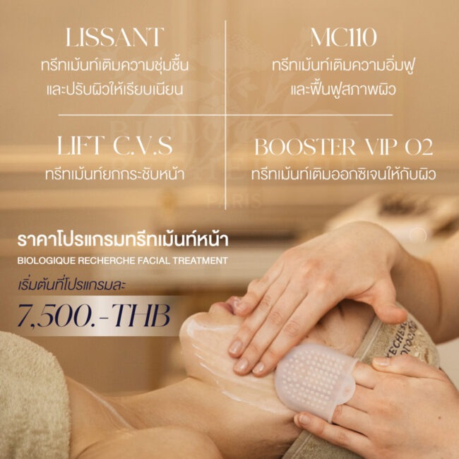 ภาพโปรโมทโปรแกรมทรีทเม้นท์หน้า Biologique Recherche Facial Treatment พร้อมราคา