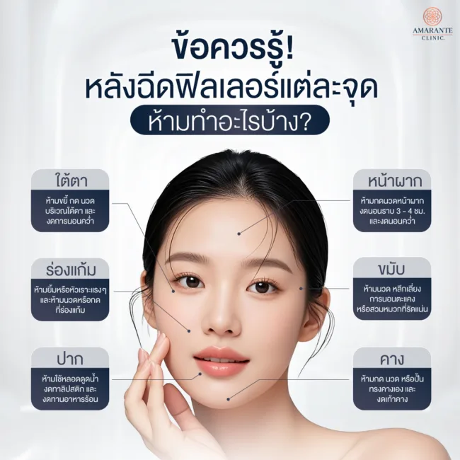 สิ่งที่ควรรู้ หลังฉีดฟิลเลอร์ในแต่ละจุดบนใบหน้า