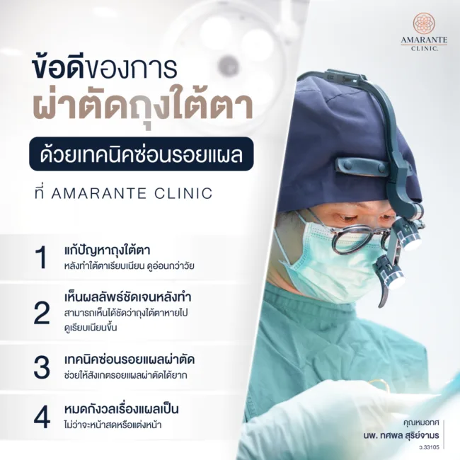 ข้อดีของการผ่าตัดถุงใต้ตา