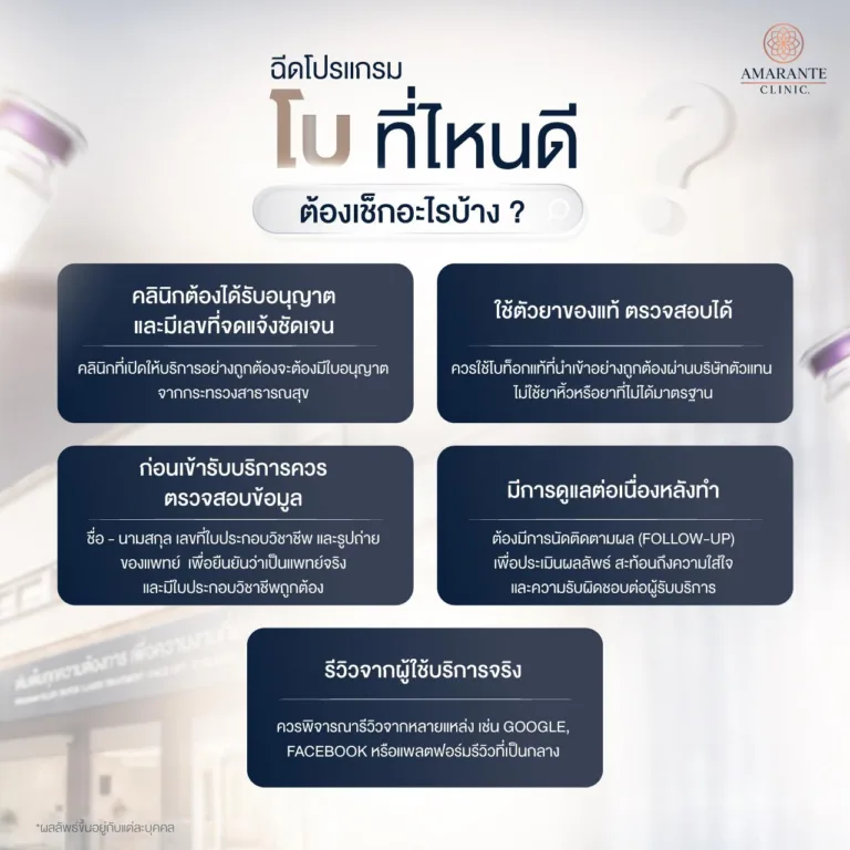 ฉีดโบท็อกที่ไหนดี ต้องเช็กอะไรบ้าง